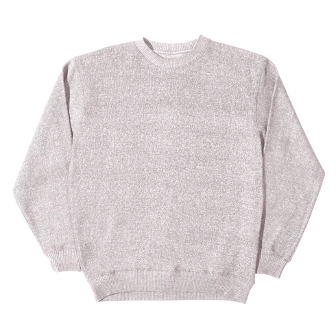 salt and pepper sweater on a white background