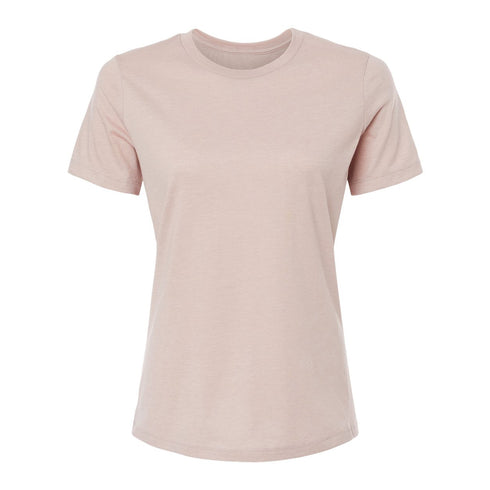 Women's Relaxed Jersey Short Sleeve Tee Heather Pink Gravel Front