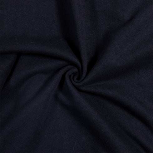 black heavyweight french terry hoodie fabric close up