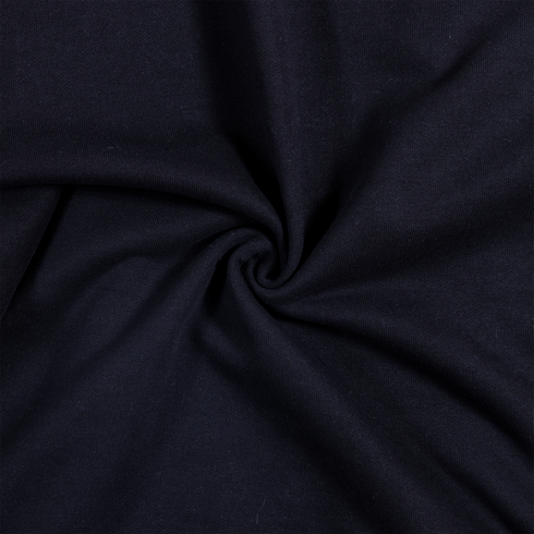 black heavyweight french terry hoodie fabric close up