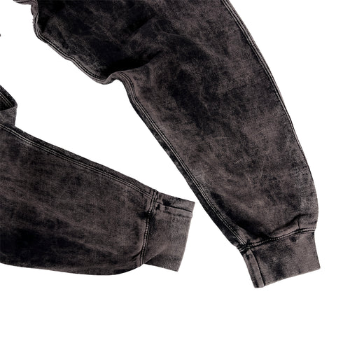 bleach wash pants closeup