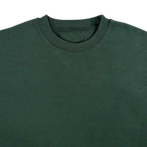 Premium Crewneck Pullover Forest Green Close up