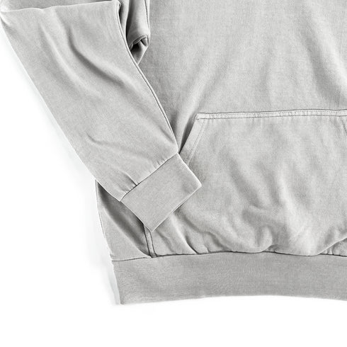 Garment Dye Hoodie Cement Close Up 2