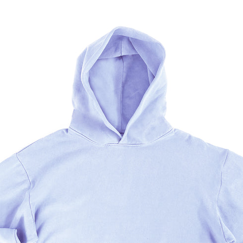 Garment Dye Hoodie Grape Ice Close Up