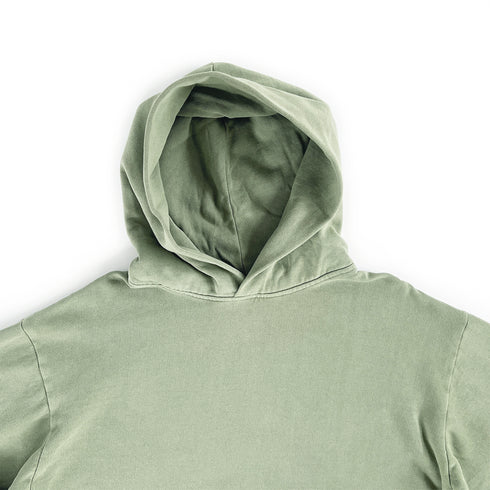 Garment Dye Hoodie Olive Close Up