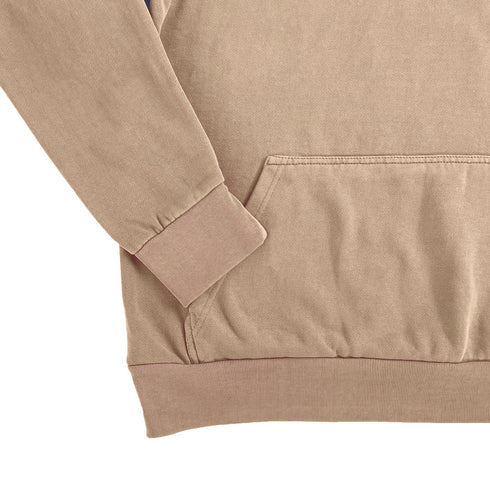 Garment Dye Hoodie Saddle Brown Close Up