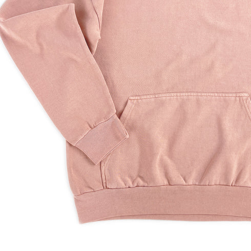 Garment Dye Hoodie Salmon Close Up