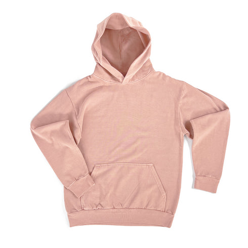 Garment Dye Hoodie Salmon Front Fold