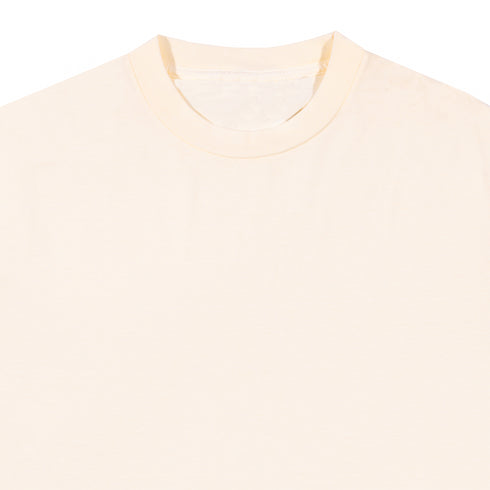 Garment Dyed T Shirt Cream Close Up