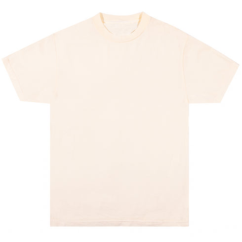Garment Dyed T Shirt Cream Front