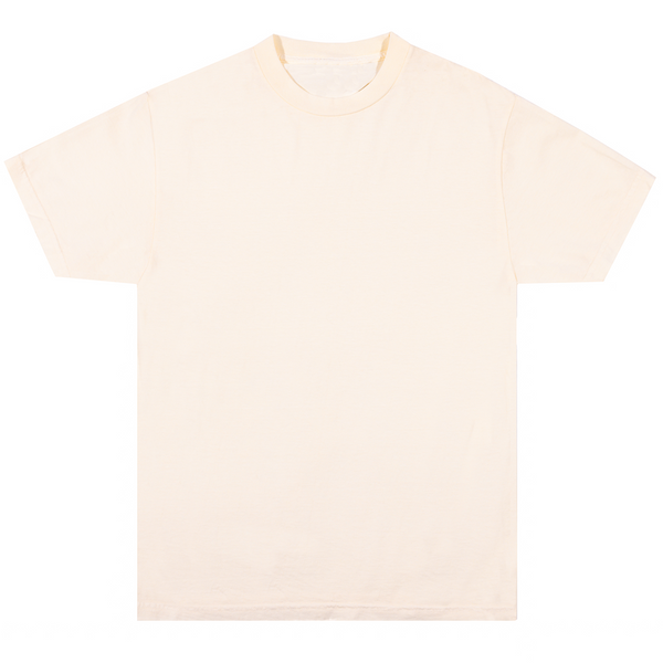 Garment Dyed T Shirt Cream Front