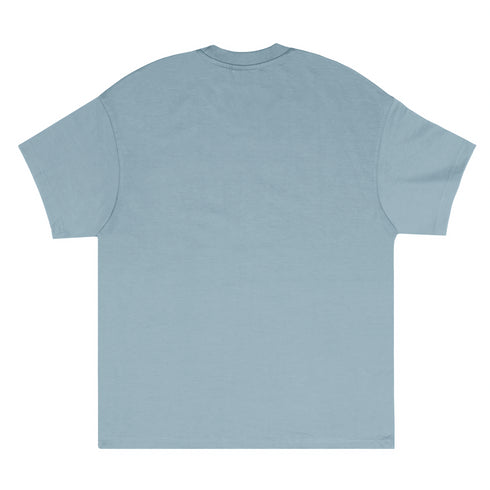 heavy core tee light sage blue back