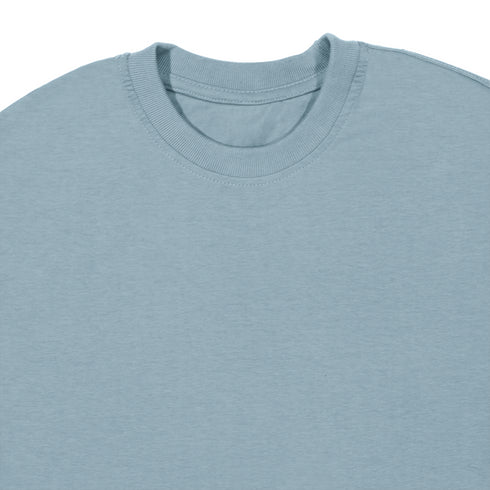 heavy core tee light sage blue close up