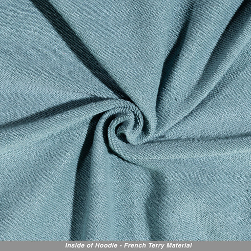 heavyweight french terry hoodie light sage blue fabric inside