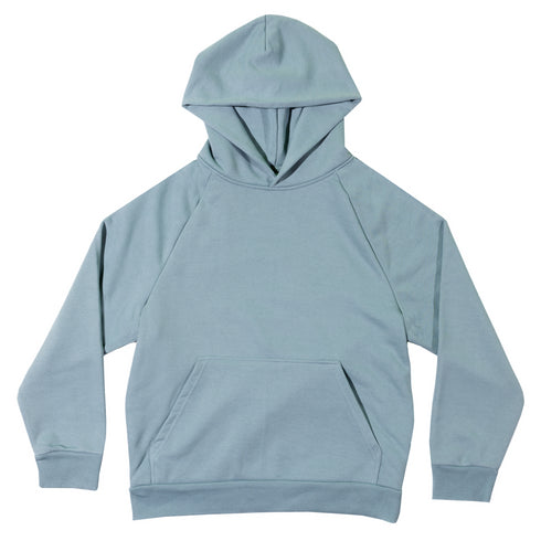 heavyweight french terry hoodie light sage blue front