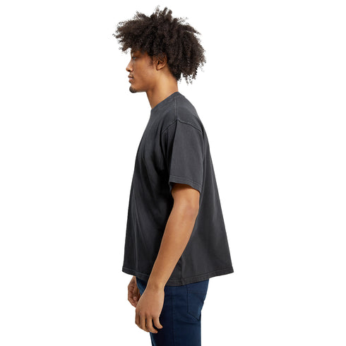heavyweight pigment tee faded black model men side