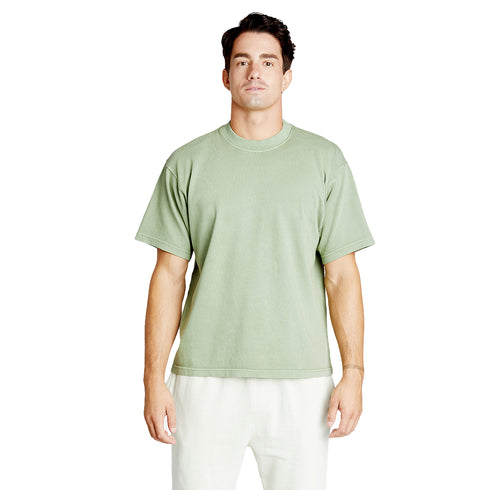 heavyweight pigment tee olive model men front