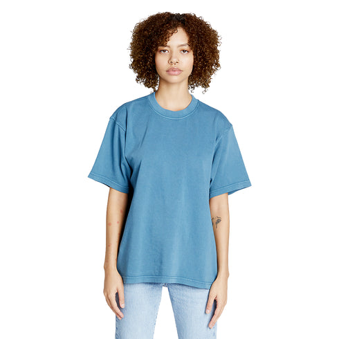 heavyweight pigment tee pebble blue model women front