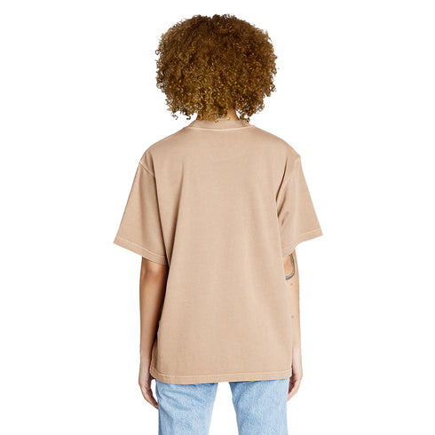 heavyweight pigment tee saddle brown model women back