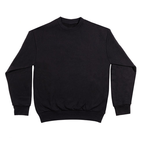 Premium Crewneck Pullover Black Front