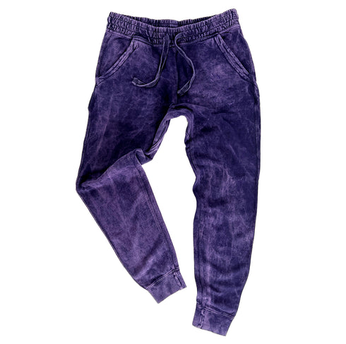 purple wash sweats front display