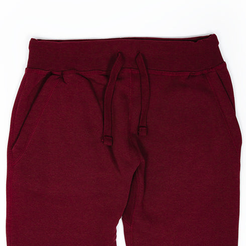 Premium Fleece Joggers Burgundy Close up