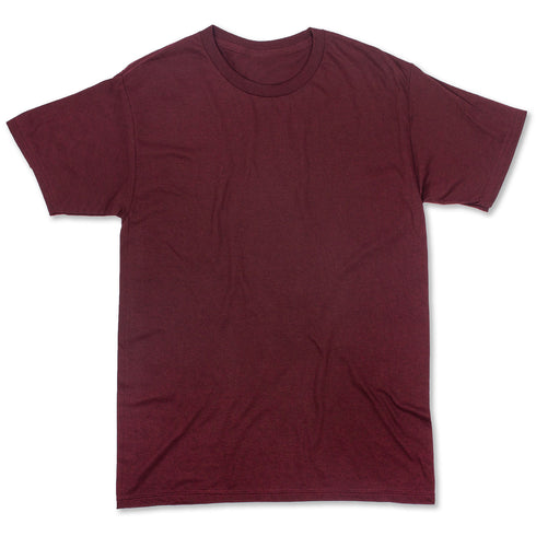 Soft Cotton Short Sleeve Tee Burgundy Front