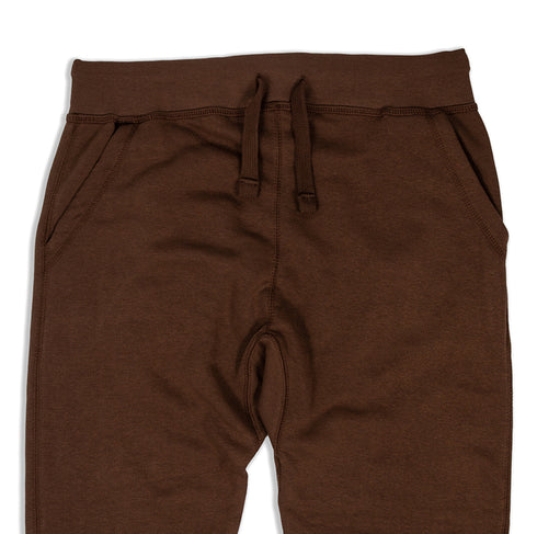 Premium Fleece Joggers Brown Close Up