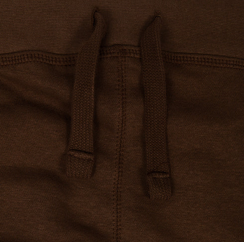Premium Fleece Joggers Brown Close Up 2