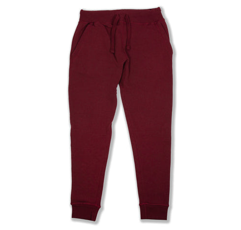 Premium Fleece Joggers Burgundy Front