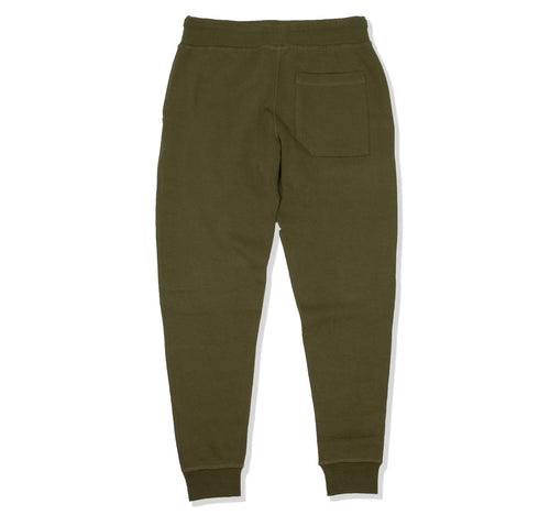Premium Fleece Joggers Army Green Back