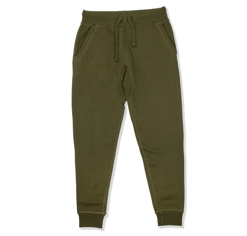 Premium Fleece Joggers Army Green Front