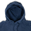 close up of denim vintage hoodie