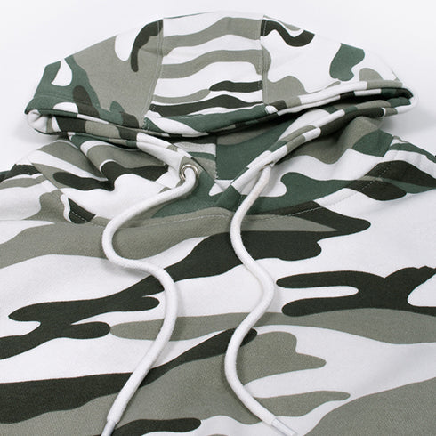Camo Hoodie White Close Up