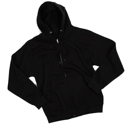 Premium Full Zip Hoodie Black Wrinkle