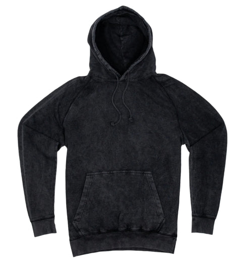 vintage wash hoodie black front