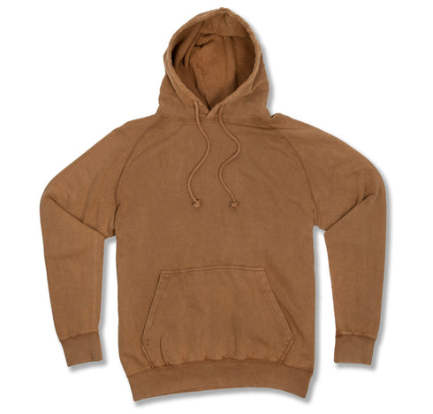 vintage wash hoodie camel front