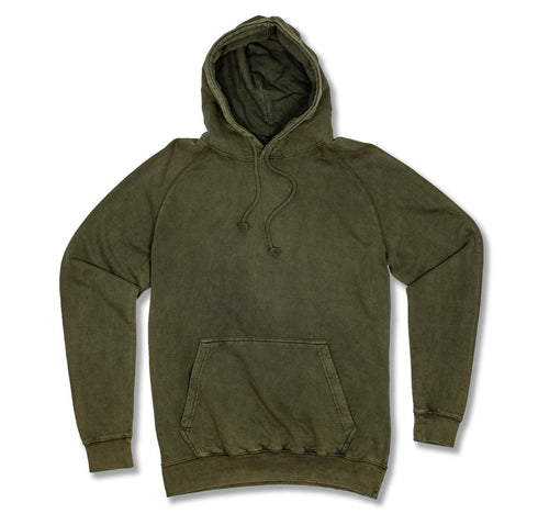 vintage wash hoodie olive front