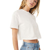 Women's Jersey Crop Tee Vintage White Model Close-up