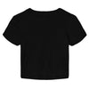 Women's Micro Rib Baby Tee Solid Black Blend front