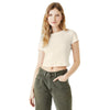 Women's Micro Rib Baby Tee Solid Natural Blend front Model
