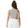 Women's Micro Rib Racer Tank Athletic Heather back Model