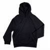 Black Heavyweight French Terry Hoodie Front Sleeve Folded