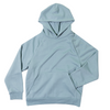 heavyweight french terry hoodie light sage blue front folded sleeve